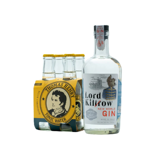 1 botella de Gin Lord Kiltrow + 1 pack de 4 tónicas Thomas Henry